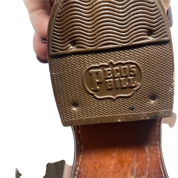 Pecos Bill brown leather Roper cowboy western boots - Picture 7 of 8